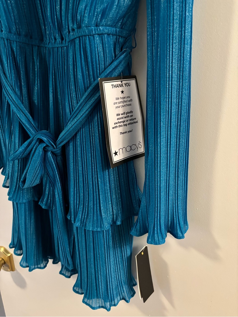 Blue Tiered Ruffle Dress - Picture 4 of 6